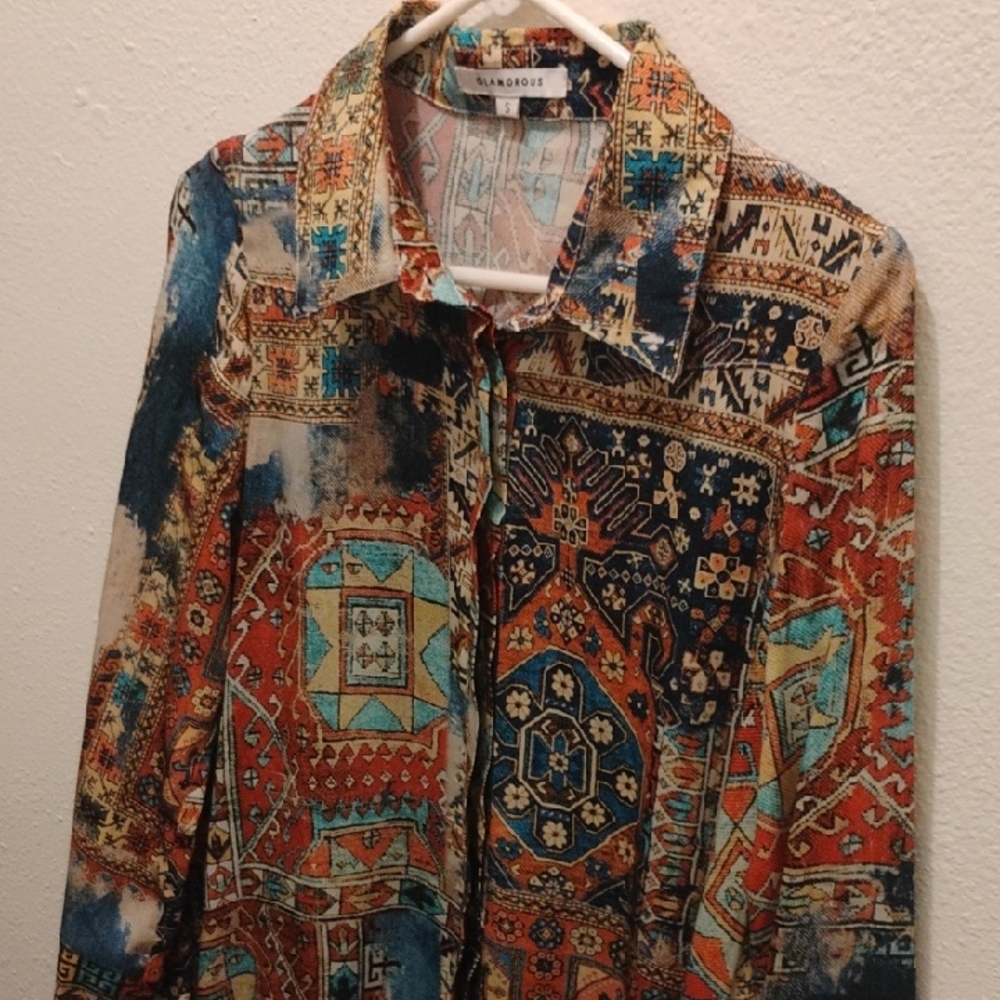 Glamorous Multicolor Patterned Women's Blazer